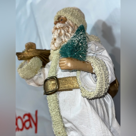Possible Dreams SANTA 1987 Clothtiques 10#Old World White Gold TOY sack  713036 - Picture 7 of 16